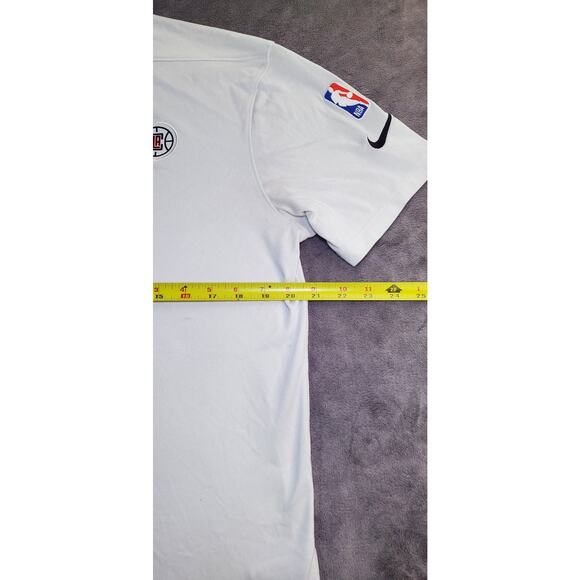 Nike Men's Sz M NBA Los Angeles Clippers Coaches Polo Short Sleeve White C15-8 - Picture 3 of 9